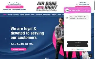Air Done Right of Las Vegas website