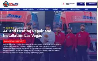 ProZone Air Conditioning and Heating Repair Las Vegas website