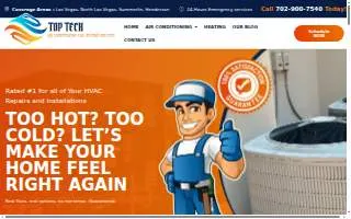 Top Tech Air Conditioning and Heating Services website