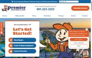 Premier Heating & Air of Memphis website