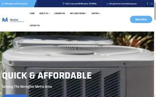 Metro Air Conditioning and Heating website