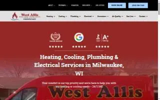 West Allis Heating, Cooling, Plumbing, and Electrical website