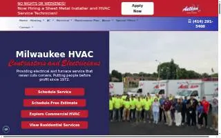 Action Heating & Cooling of Milwaukee website