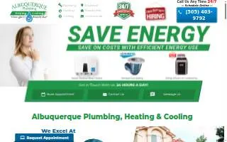Albuquerque Plumbing, Heating & Cooling website