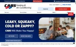 CABS Heating & Air Conditioning of Sacramento website