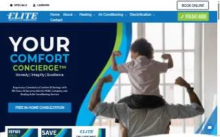 Elite Heating & Air Conditioning of Sacramento website