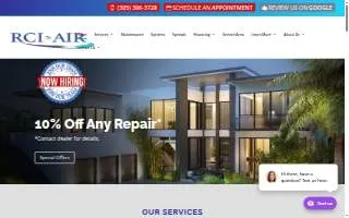 RCI Air Conditioning Company of Miami website
