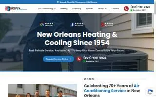 General Heating & Air Conditioning of New Orleans website