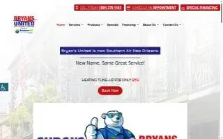 Bryans United Air Conditioning of New Orleans website