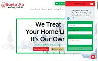 SantaAir Heating and Air website