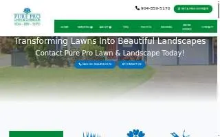 Pure Pro Lawn & Landscape website