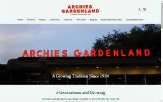 Archie's Gardenland website