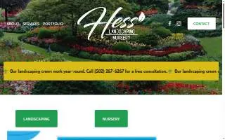 Hess' Landscaping & Nursery website