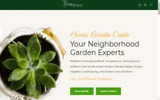 Harris Garden Center & Landscaping Services website