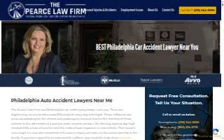 The Pearce Law Firm, Personal Injury and Car Accident Lawyers Philadelphia website