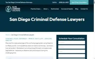 Elite Criminal Defense - San Diego website