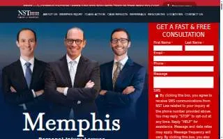 NST Law Injury Attorneys of Memphis website