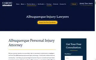 Caruso Law Offices Car Accident Lawyers of Albuquerque website