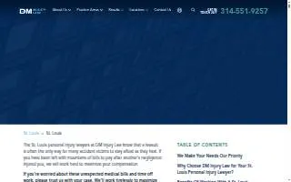 DM Injury Law St. Louis website