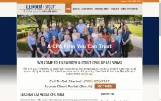 Ellsworth & Stout, CPAs of Las Vegas website