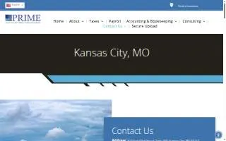 Prime Accounting Solutions of Kansas City website