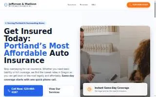 Affordable Insurance By Jefferson & Madison Inc website