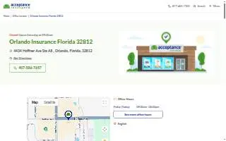 Acceptance Insurance of Orlando website