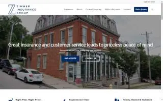 Zimmer Insurance Agency website