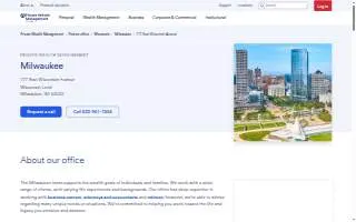Private Wealth Management | U.S. Bank of Milwaukee website