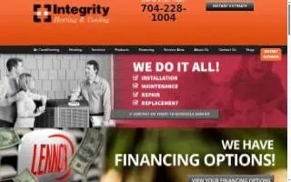 Integrity Heating & Cooling website