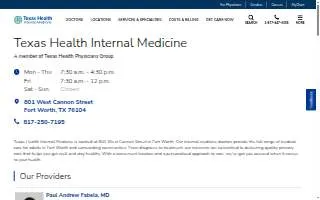 Texas Health Internal Medicine of Fort Worth website