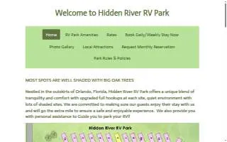 Hidden River Rv Park website