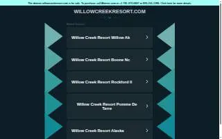 Willow Creek Resort website