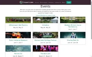Cooper's Lake website