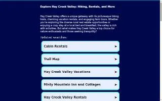 Hay Creek Campground & Rstrnt website