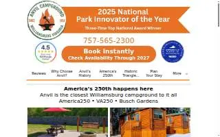 Anvil Campgrounds website