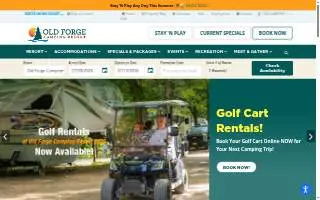 Old Forge Camping Resort website