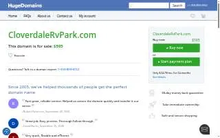 Cloverdale Rv Park website