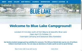 Blue Lake Campground of Churubusco website