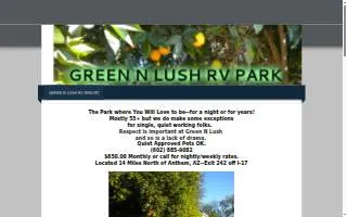 Green & Lush Rv Park website