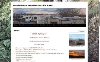 Tombstone Territories Rv Park website