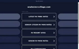 Anaheim Rv Village website