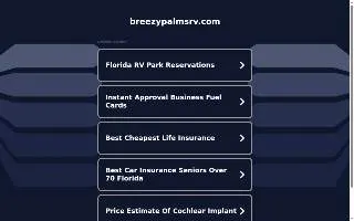 Breezy Palms Rv Park website