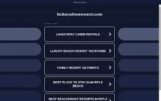 Hickory Shores Resorts website