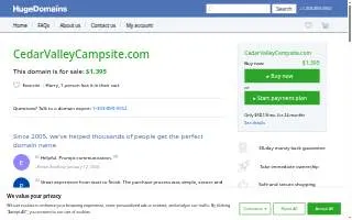 Cedar Valley Campsite website