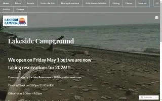 Lakeside Campgrounds website