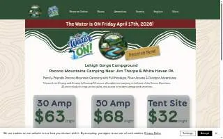 Lehigh Gorge Campground website