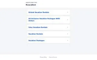 R Vacation Campground website