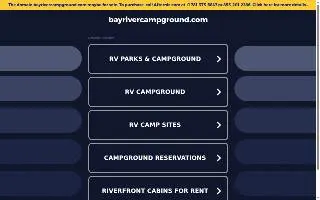 Bay River Campground website