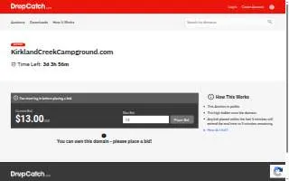Kirklands Creek Campground website